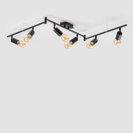 Foco LED empotrable 6xE27/6,5W/230V negro