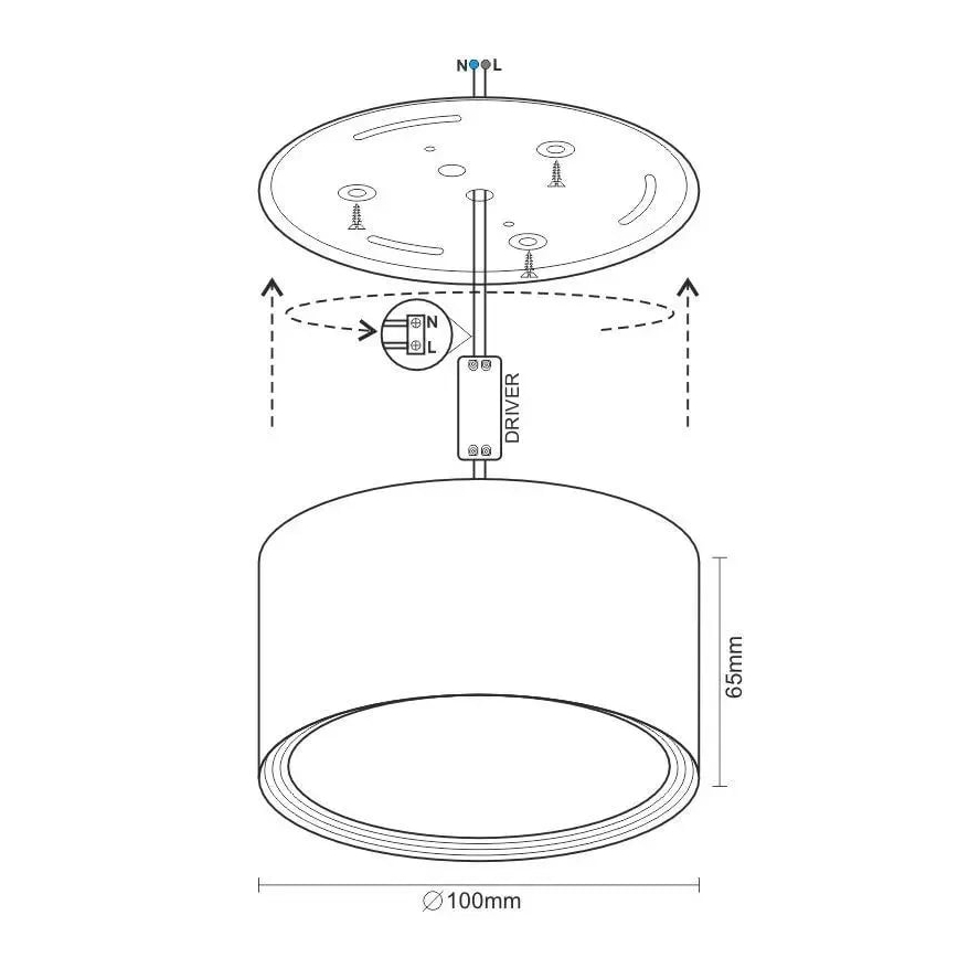 Foco LED LED/12W/230V 4000K diá. 10 cm blanco