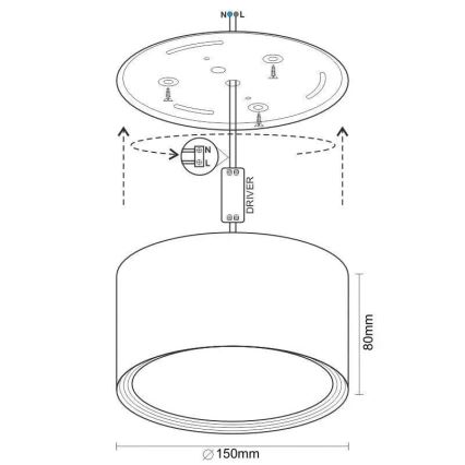 Foco LED LED/17W/230V 4000K diá. 15 cm blanco