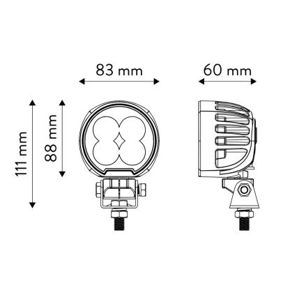 Foco LED para automóvil BLACK LED/40W/10-30V IP69 5700K redondo