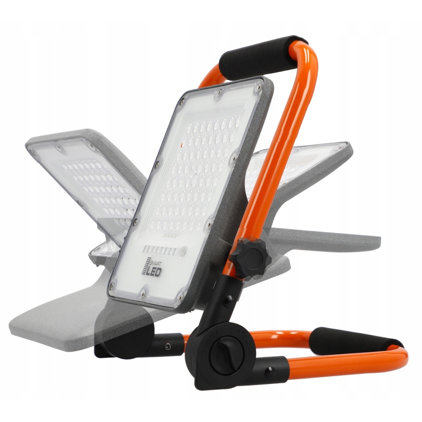 Foco LED recargable con trípode, 50 W / 3,2 V / 4500 K / 10000 mAh / IP65, naranja