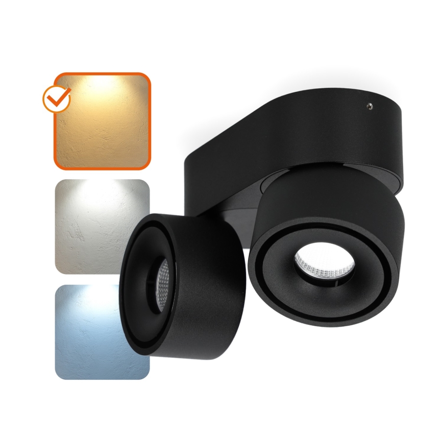 Foco empotrable LED regulable LAHTI MINI 2xLED/9W/230V 3000K CRI 90 negro