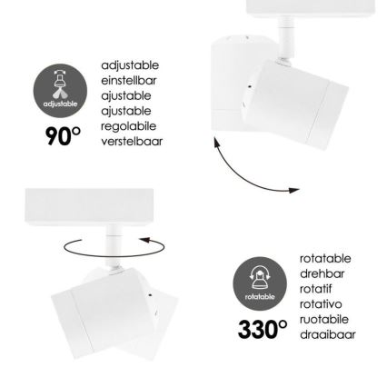 Foco LED regulable MANU 1xGU10/5,8W/230V blanco