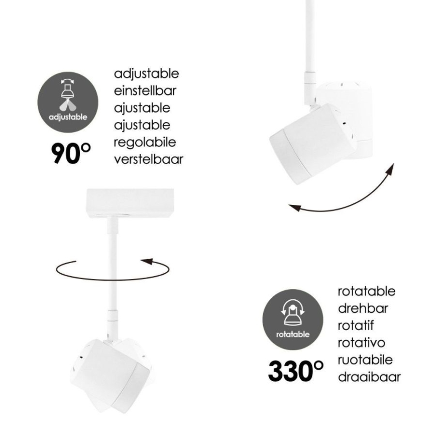 Foco LED regulable MANU 1xGU10/5,8W/230V blanco