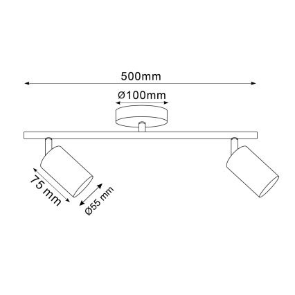 Foco empotrable LED RGBW regulable GOLDI 2xGU10/6,5W/230V 2700-6500K Wi-Fi dorado