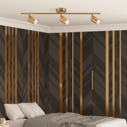 Foco empotrable LED RGBW regulable GOLDI 3xGU10/6W/230V 3000K Wi-Fi dorado