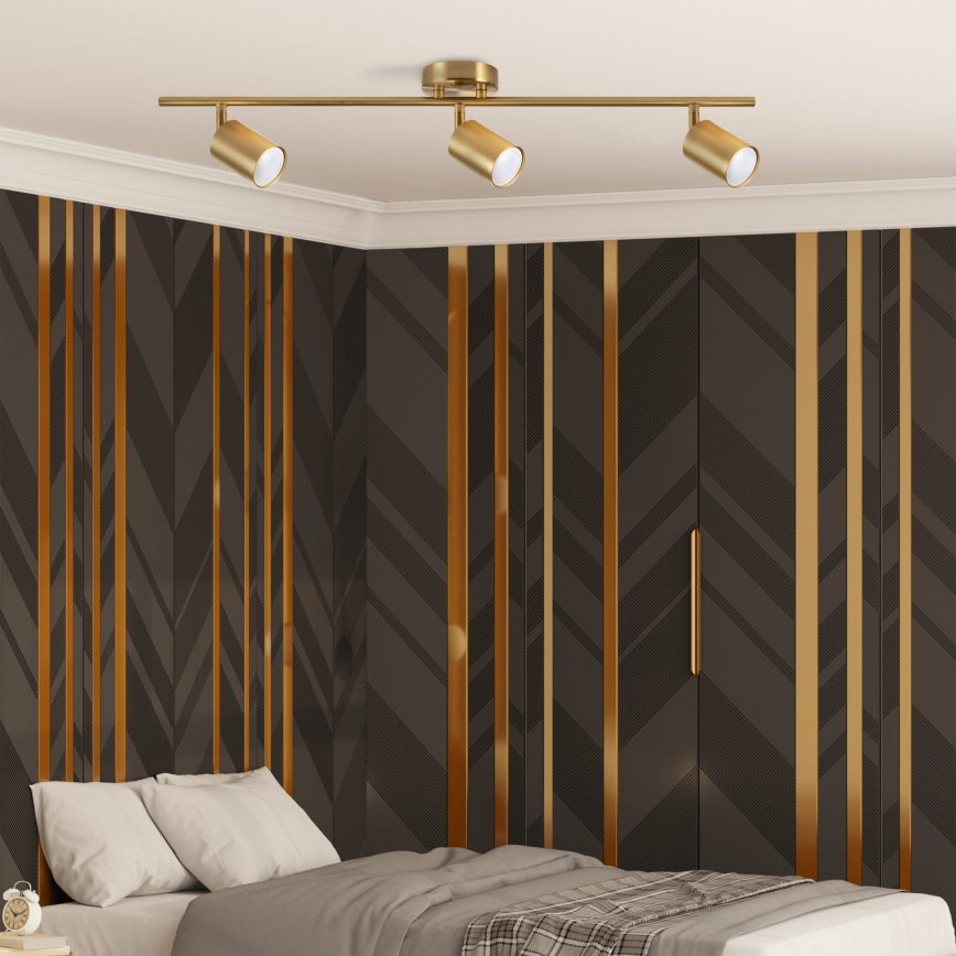 Foco empotrable LED RGBW regulable GOLDI 3xGU10/6W/230V 3000K Wi-Fi dorado