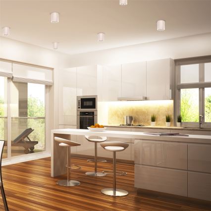 Foco empotrable LED RGBW regulable JUPITER 1xE27/6,5W/230V 2700-6500K Wi-Fi diámetro 9,8 cm blanco