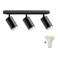 Foco LED RGBW regulable para baño TURYN 3xGU10/6,5W/230V 2700-6500K Wi-Fi IP44 negro