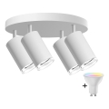 Foco LED RGBW regulable para baño TURYN 4xGU10/6,5W/230V 2700-6500K Wi-Fi IP44 blanco