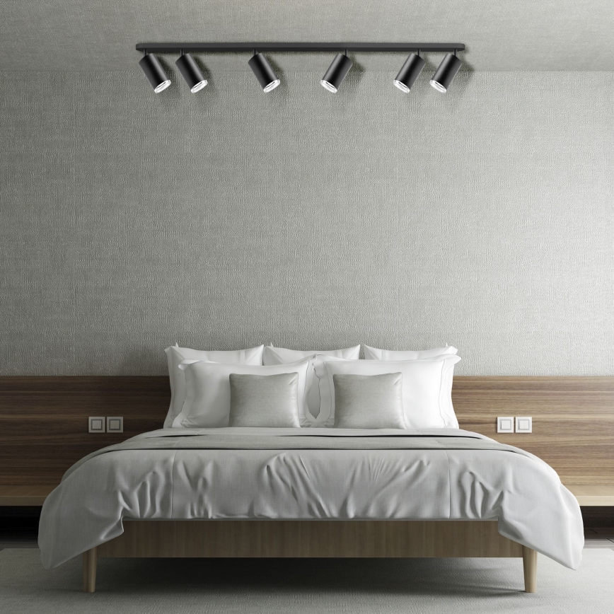 Luminaria empotrable de baño LED RGBW regulable TURYN 6xGU10/6,5W/230V 2700-6500K Wi-Fi IP44 negra