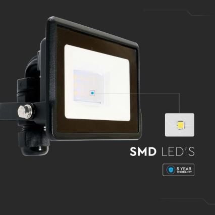 Foco LED con conexión directa CHIP SAMSUNG LED/10W/230V IP65 6500K negro