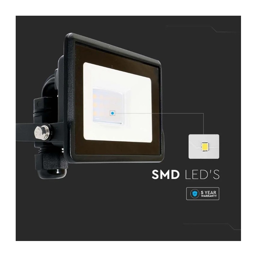 Foco LED con conexión directa CHIP SAMSUNG LED/10W/230V IP65 6500K negro