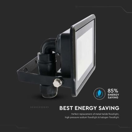 Foco LED con conexión directa CHIP SAMSUNG LED/10W/230V IP65 6500K negro