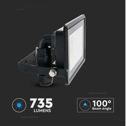 Foco LED con conexión directa CHIP SAMSUNG LED/10W/230V IP65 6500K negro