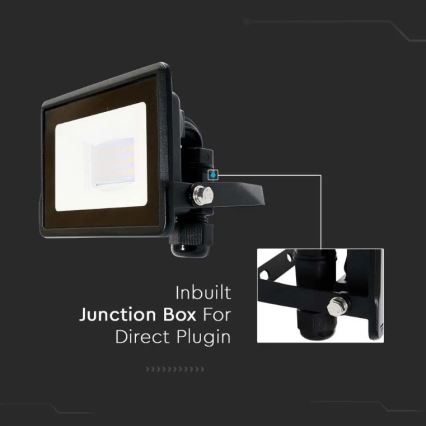 Foco LED con conexión directa CHIP SAMSUNG LED/10W/230V IP65 6500K negro