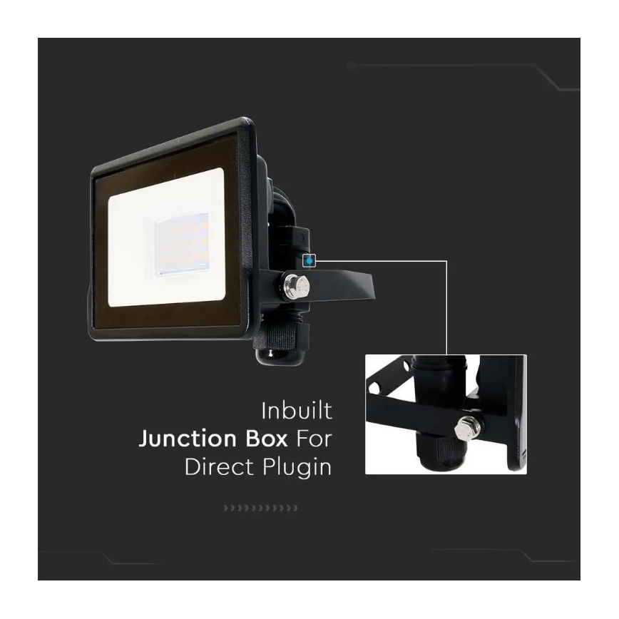 Foco LED con conexión directa CHIP SAMSUNG LED/10W/230V IP65 6500K negro