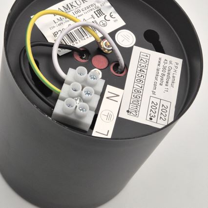 Lámpara empotrable LED TACO 1xE27/15W/230V negra