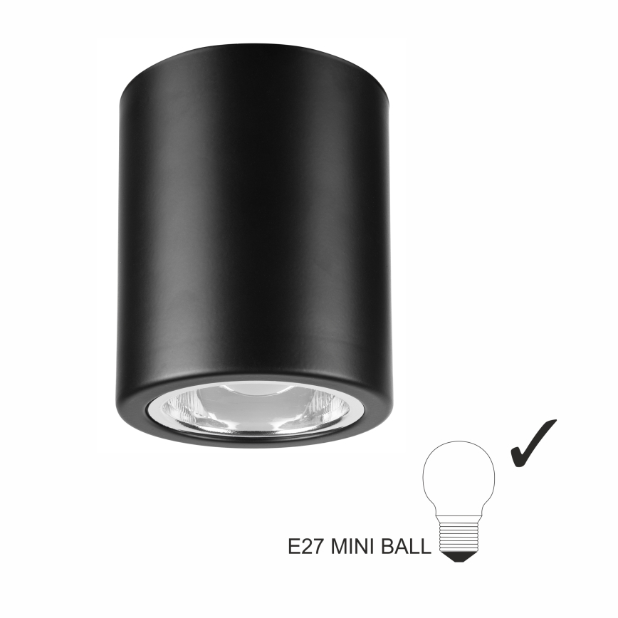 Lámpara empotrable LED TACO 1xE27/15W/230V negra