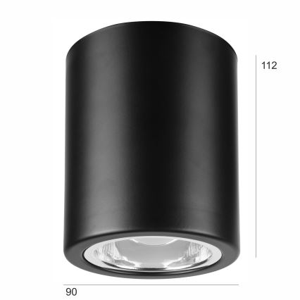 Lámpara empotrable LED TACO 1xE27/15W/230V negra