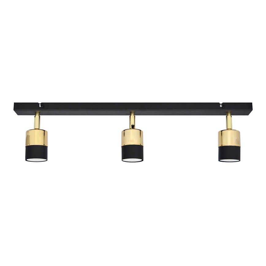 Foco LED TUBSSON 3xGU10/4,8W/230V negro/dorado