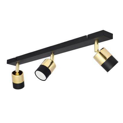 Foco LED TUBSSON 3xGU10/4,8W/230V negro/dorado