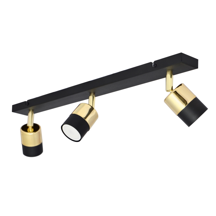 Foco LED TUBSSON 3xGU10/4,8W/230V negro/dorado