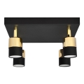 Foco LED TUBSSON 4xGU10/4,8W/230V negro/dorado