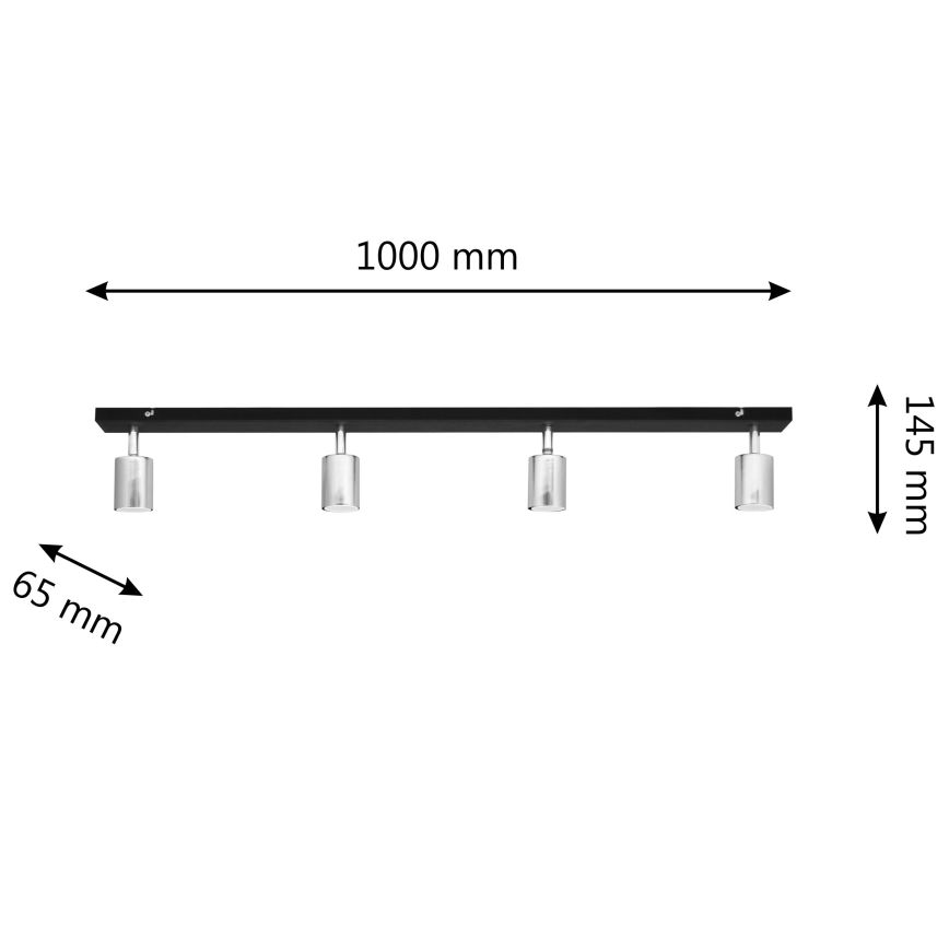 Foco LED TUNE 4xGU10/4,8W/230V cromo mate/negro