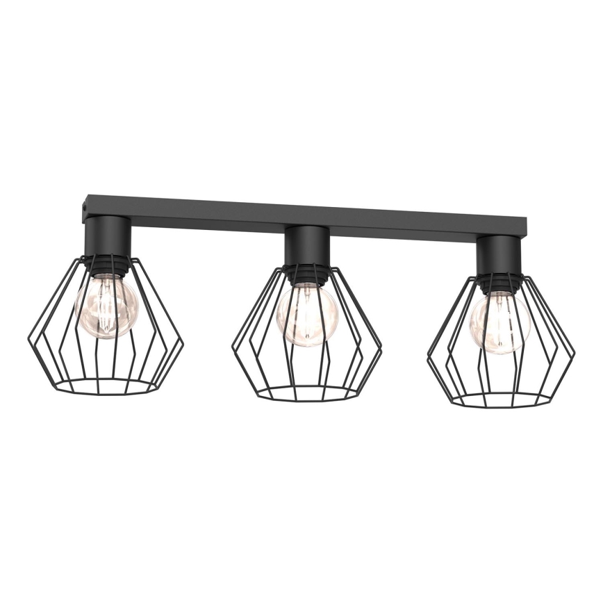 Foco LETI 3xE27/15W/230V negro