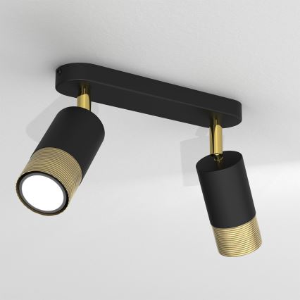Foco LINK 2xGU10/8W/230V negro/latón