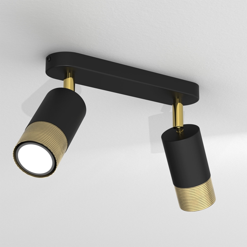 Foco LINK 2xGU10/8W/230V negro/latón