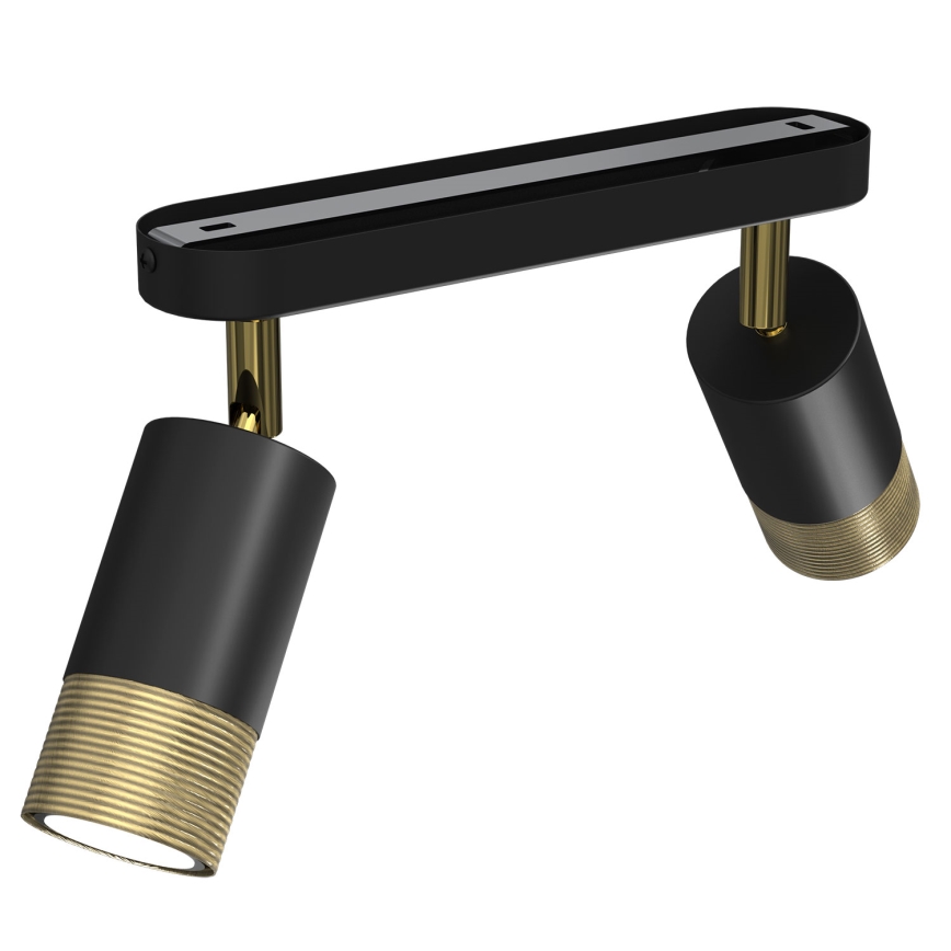 Foco LINK 2xGU10/8W/230V negro/latón