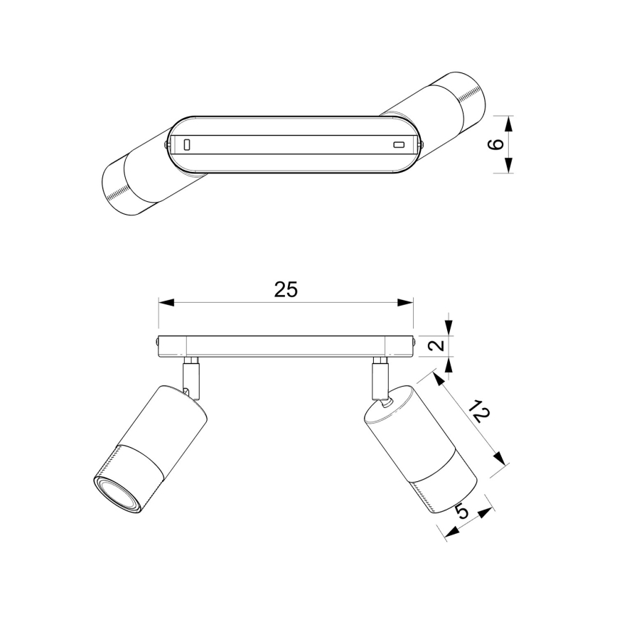 Foco LINK 2xGU10/8W/230V negro/latón