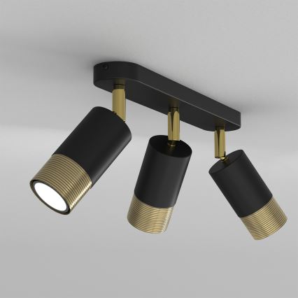 Foco LINK 3xGU10/8W/230V negro/latón
