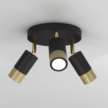 Foco LINK 3xGU10/8W/230V negro/latón