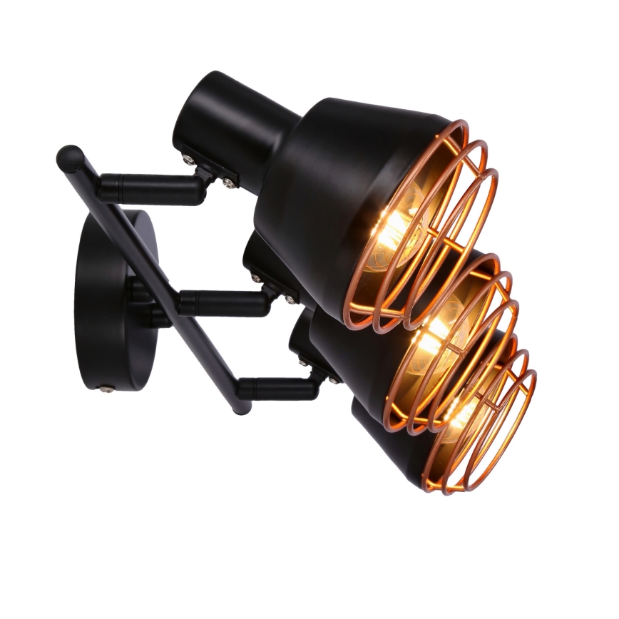 Foco NERIA 3xE14/40W/230V negro/cobre