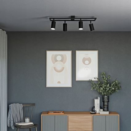 Foco orientable 4xGU10/30W/230V negro