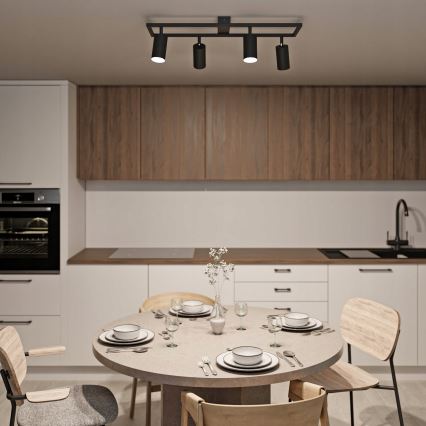 Foco orientable 4xGU10/30W/230V negro