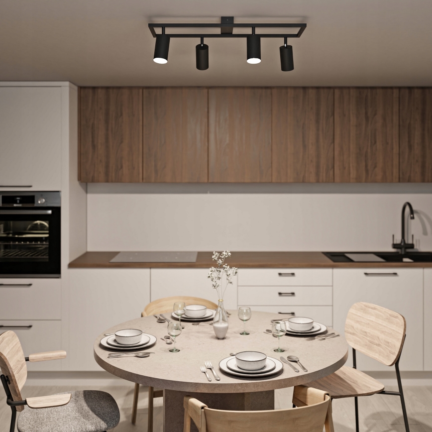 Foco orientable 4xGU10/30W/230V negro