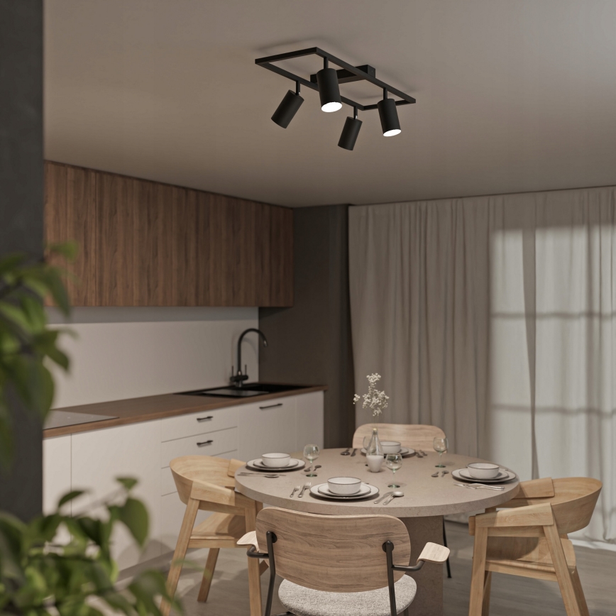 Foco orientable 4xGU10/30W/230V negro