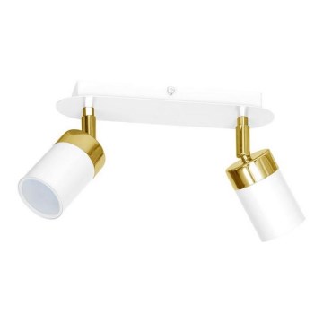 Foco orientable JOKER 2xGU10/25W/230V blanco/dorado