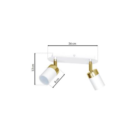 Foco orientable JOKER 2xGU10/25W/230V blanco/dorado