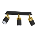 Foco orientable JOKER 3xGU10/25W/230V negro/dorado