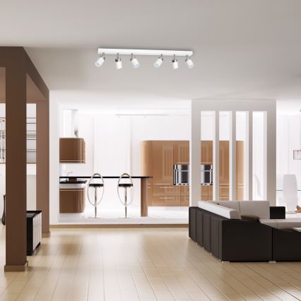 Foco orientable JOKER 6xGU10/25W/230V blanco/cromo brillante