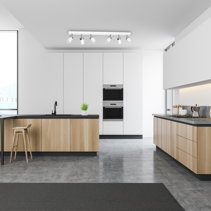 Foco orientable JOKER 6xGU10/25W/230V blanco/cromo brillante