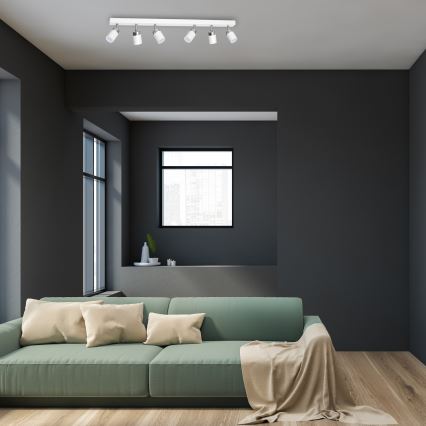 Foco orientable JOKER 6xGU10/25W/230V blanco/cromo brillante