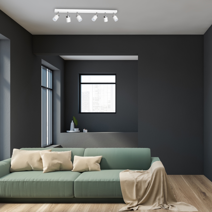 Foco orientable JOKER 6xGU10/25W/230V blanco/cromo brillante