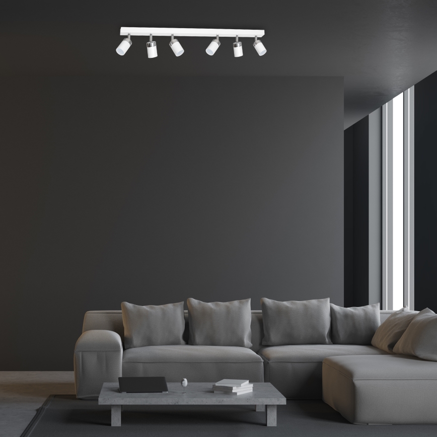 Foco orientable JOKER 6xGU10/25W/230V blanco/cromo brillante