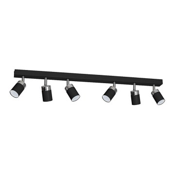 Foco orientable JOKER 6xGU10/25W/230V negro/cromo brillante